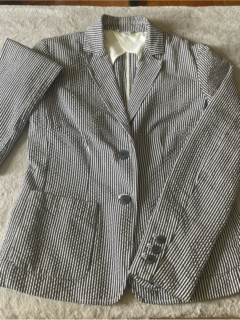 Striped Black and White Women's Blazer